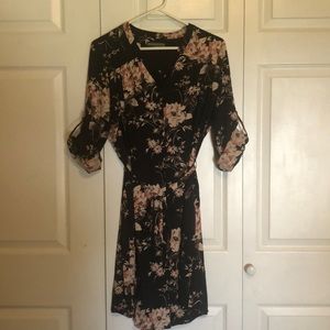 Navy & Pink Floral Shirt Dress 💐